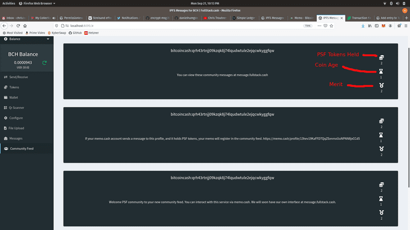 message.fullstack.cash Community Feed Screenshot